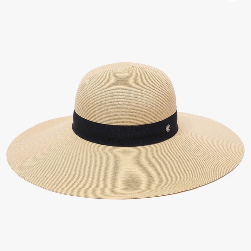 ❤️NWT Jeune Beige (5 1/8”) Wide Brim Sun Straw Beach Hat Fine Braid UPF 50-LARGE
